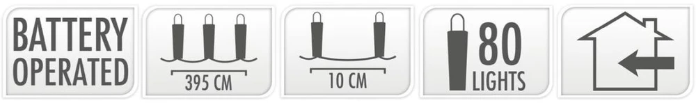 Mondex girlianda su led lemputėmis, 80 spalvotų lempučių