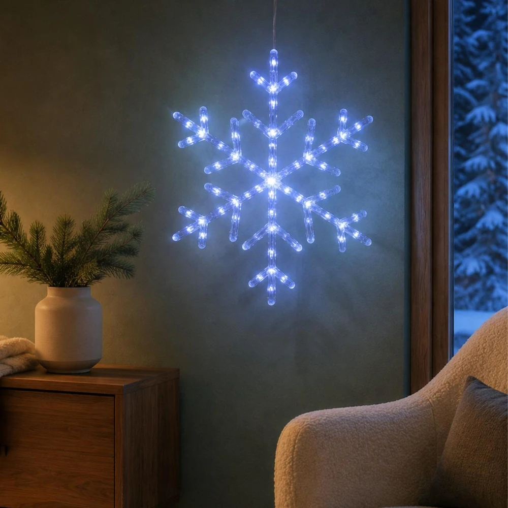 Christmas Decoration Kalėdinė dekoracija SNIEGO LUITAS, šviečianti, kabinama, 40 LED, balta, 1080623