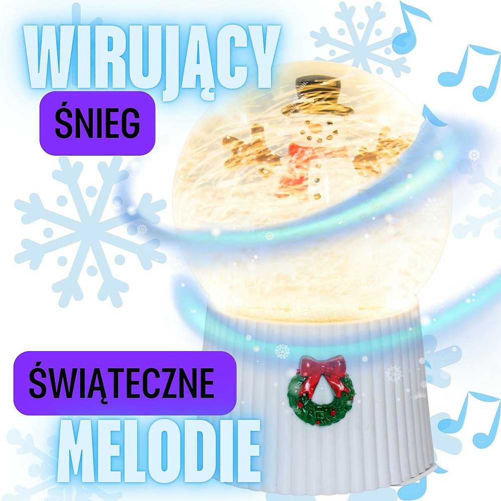 Christmas Decoration Skambinantis sniego rutulys 147 mm LED sniego senis