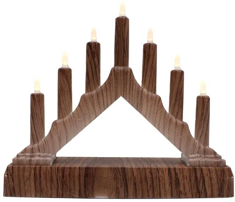 Christmas Decoration Advento žvakidė su 7 lempelėmis, MDF