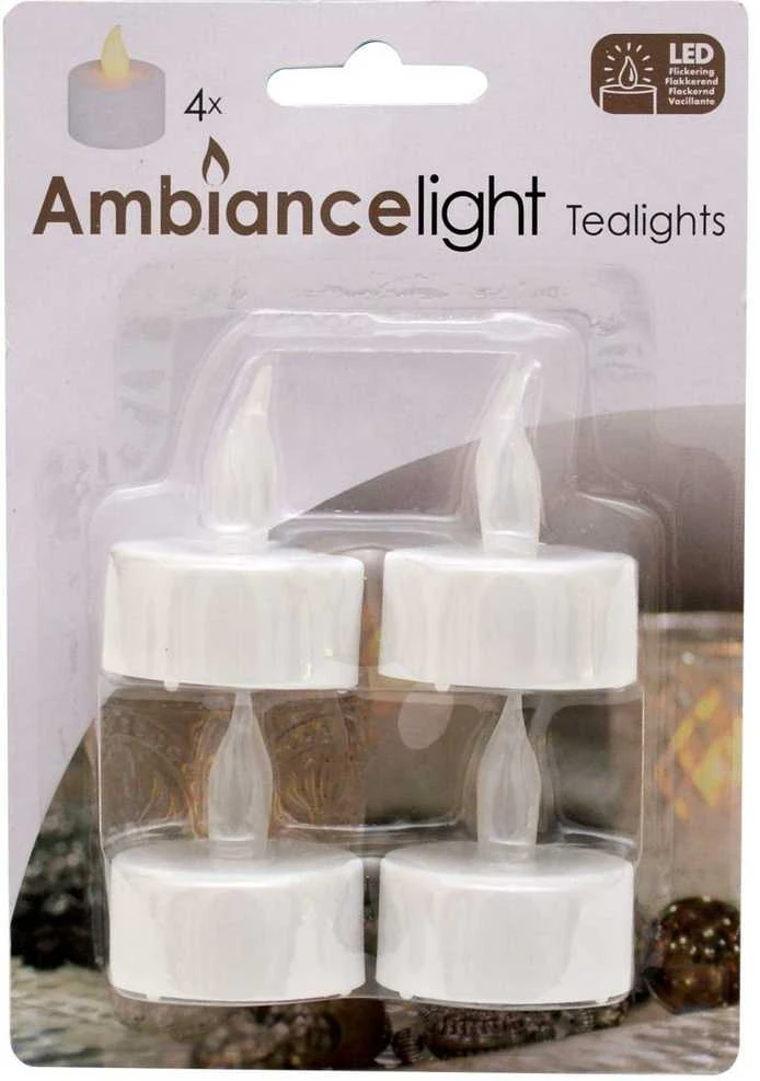 Dekoracja Domu Ambiance Light 4 LED ARBATINIŲ ŽVAKIŲ RINKINYS 756504