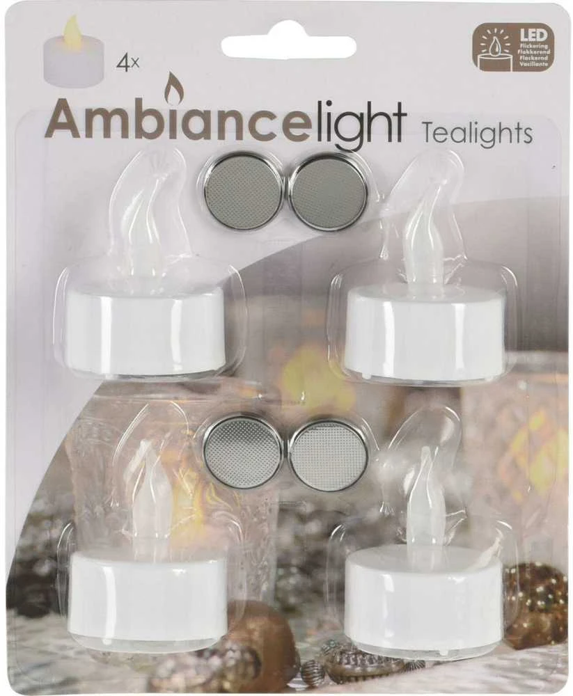 Dekoracja Domu Ambiance Light 4 LED ARBATINIŲ ŽVAKIŲ RINKINYS 756504