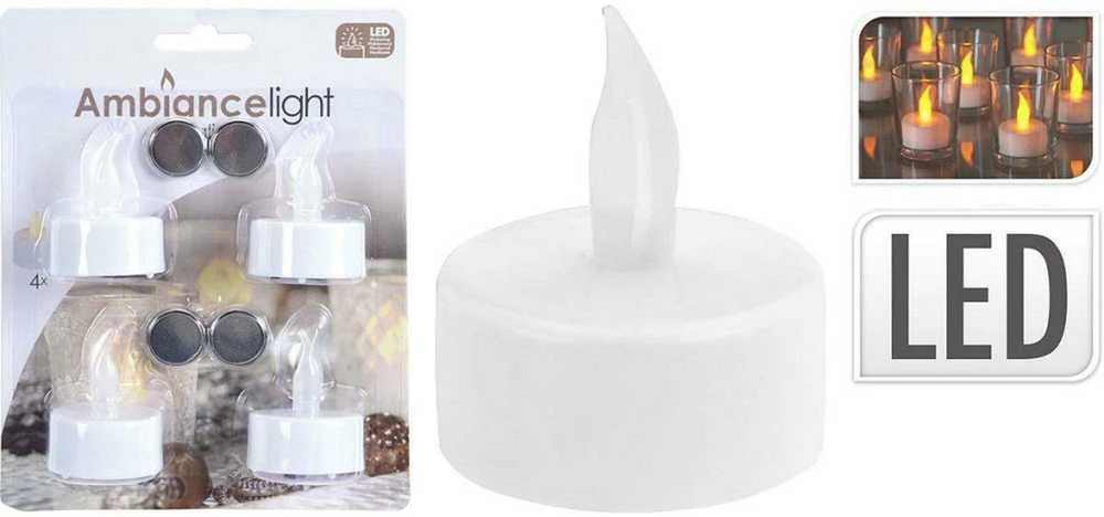 Dekoracja Domu Ambiance Light 4 LED ARBATINIŲ ŽVAKIŲ RINKINYS 756504