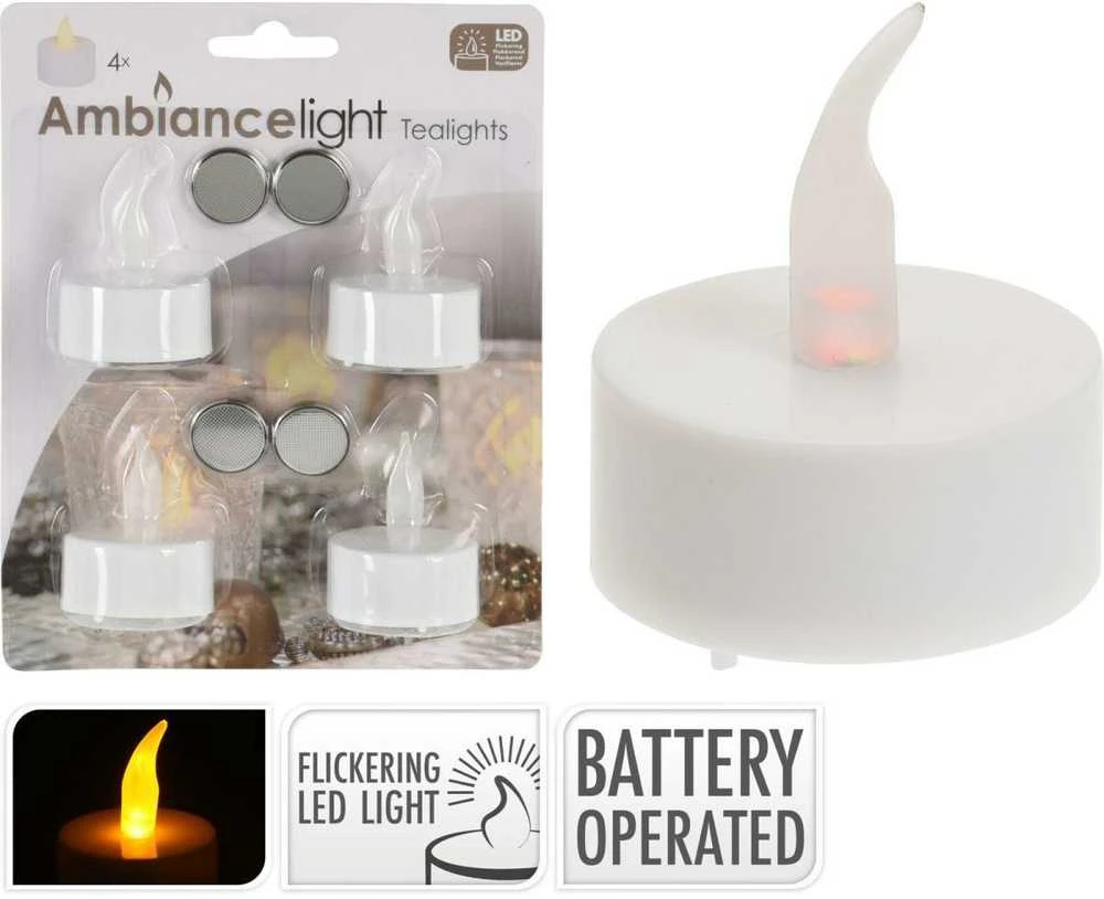 Dekoracja Domu Ambiance Light 4 LED ARBATINIŲ ŽVAKIŲ RINKINYS 756504