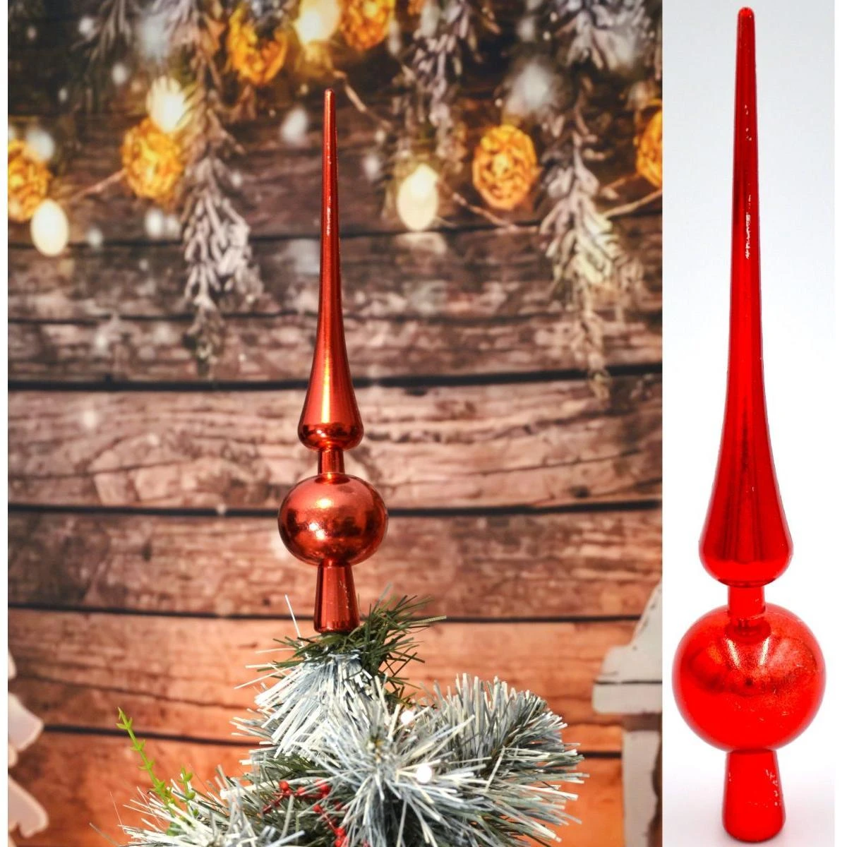 Christmas Gifts Kalėdų eglės viršūnė raudona, 25 cm