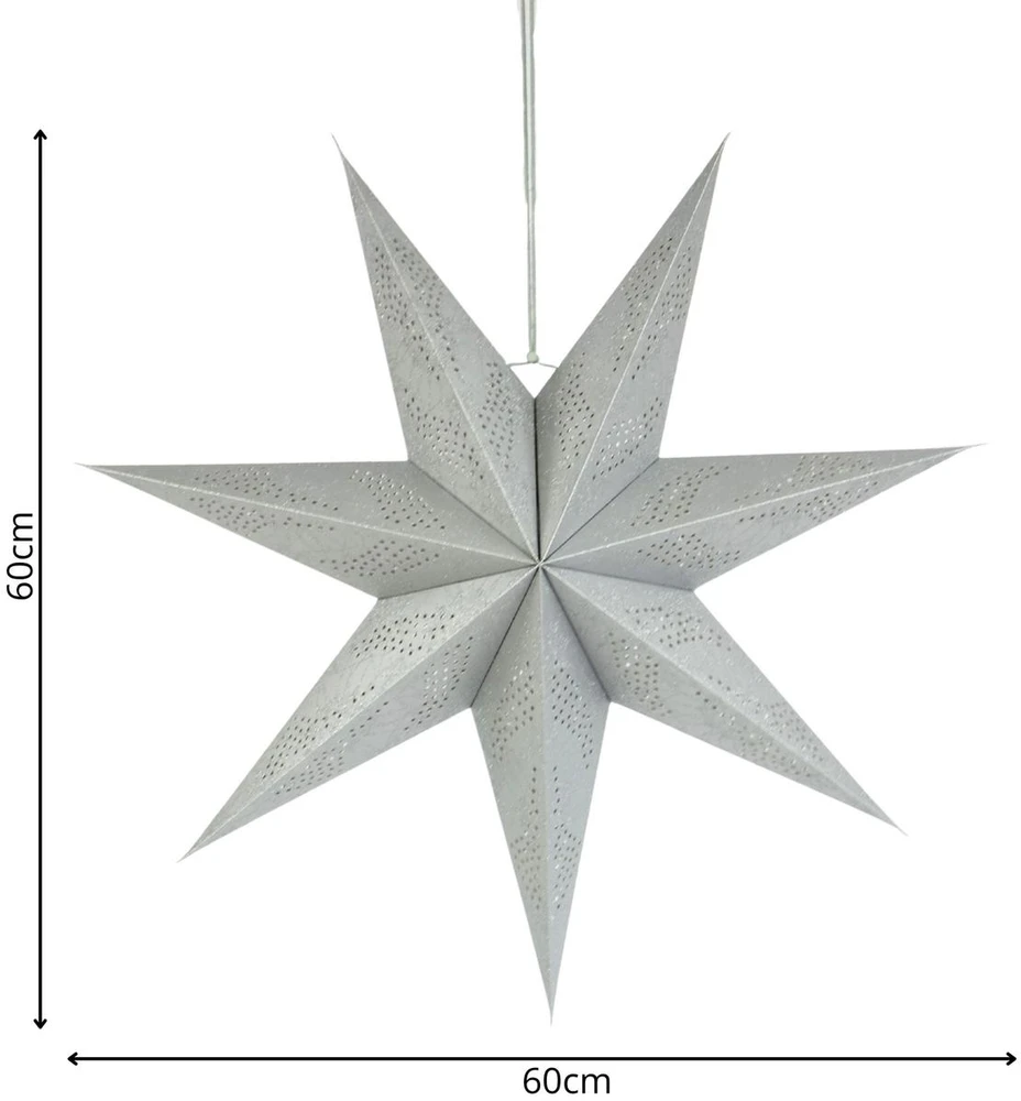 Mondex Christmas Gifts DEKORATYVINIS POPIERIUS STAR 60CM SIDABARAS