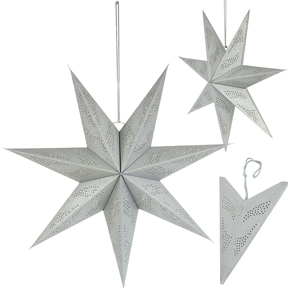 Mondex Christmas Gifts DEKORATYVINIS POPIERIUS STAR 60CM SIDABARAS