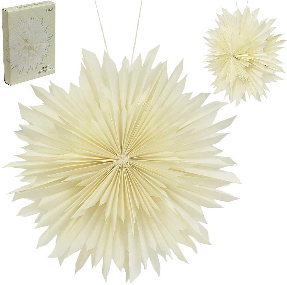 Kalėdinė dekoracija Christmas Gifts 3D DEKORATYVINĖ POPIERINĖ ŽVAIGŽDĖ 50CM BALTA