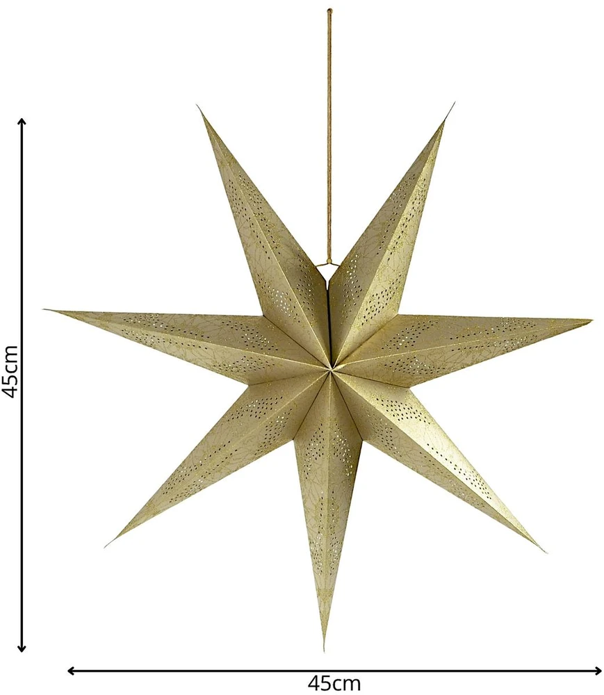 Mondex Kalėdinės dovanos DEKORATYVINĖ ŽVAIGŽDĖ POPIERINĖ 45 CM ŠAMPANAS