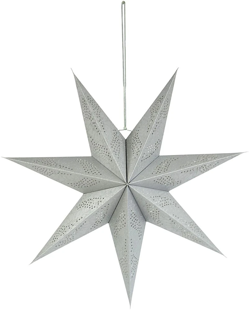 Mondex Kalėdinės dovanos DEKORATYVINĖ ŽVAIGŽDĖ POPIERINĖ 45 CM SIDABRINĖ