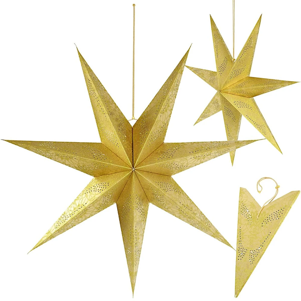 Mondex Christmas Gifts GWIAZDA DEKORACYJNA PAPIEROWA 45CM ZŁOTA