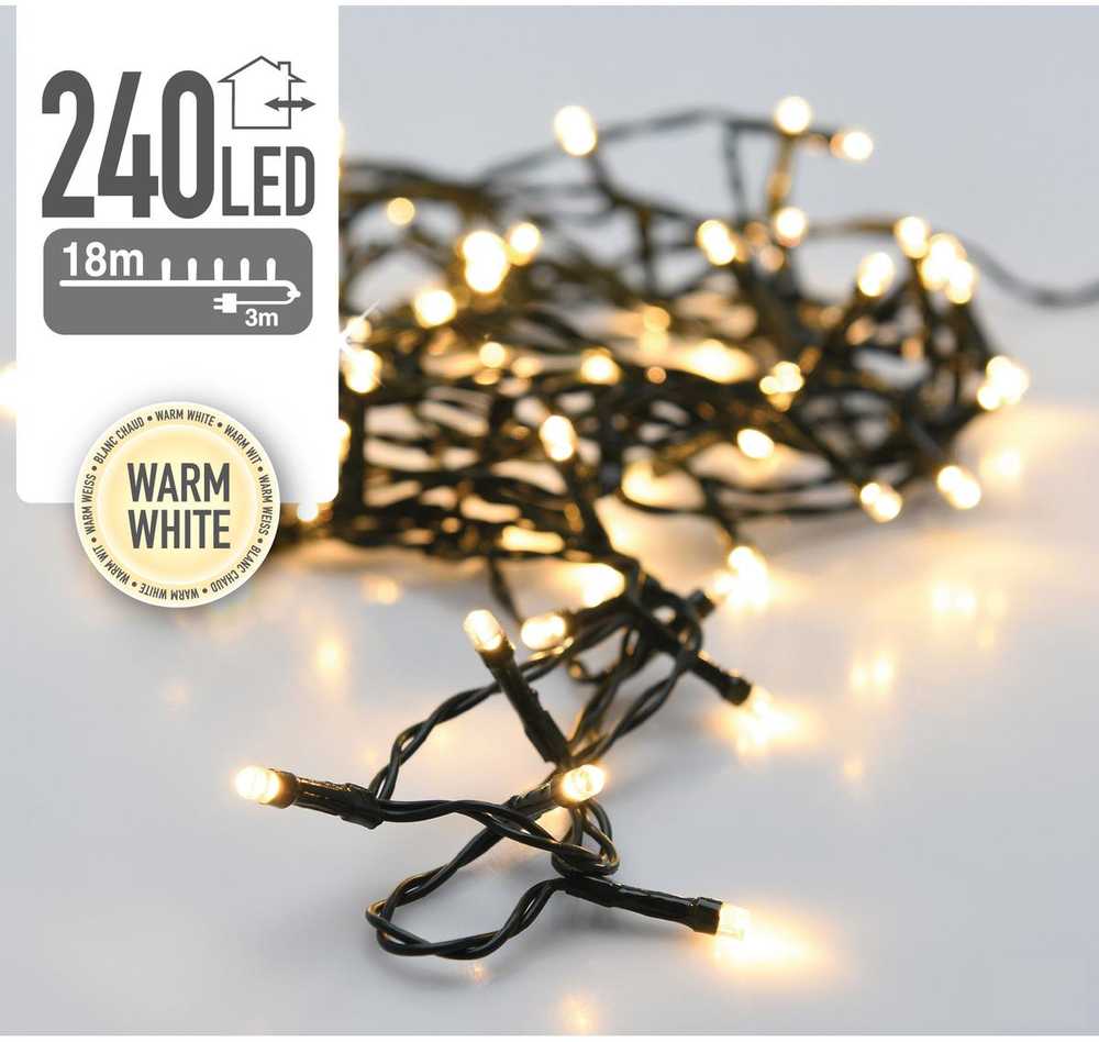 Bigbuy Christmas KALĖDINĖS EGLUTĖS GIRLIANDA 240 LED ŠILTAI BALTA
