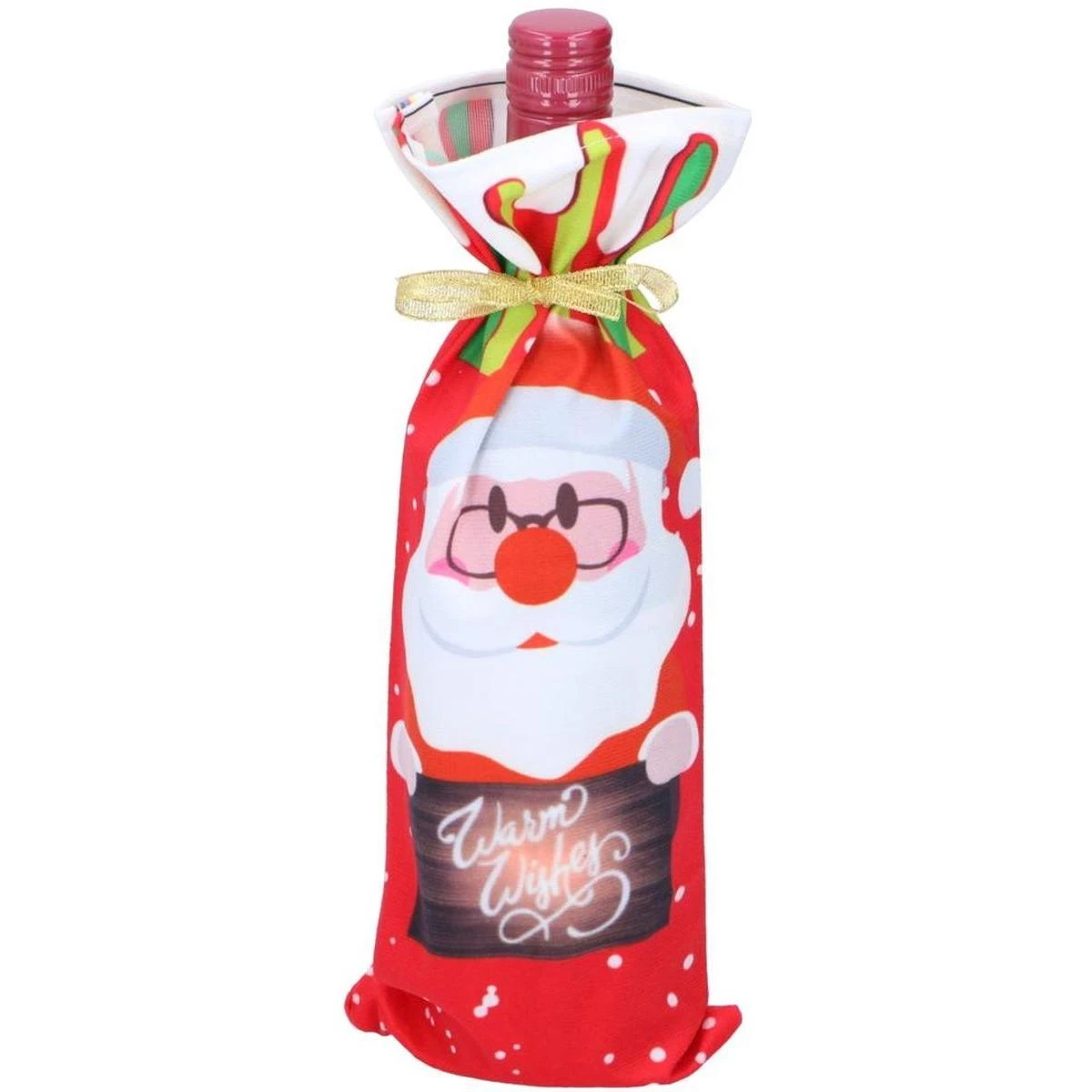 Christmas Gifts Kalėdinis dovanų maišelis buteliui Kalėdų senelis