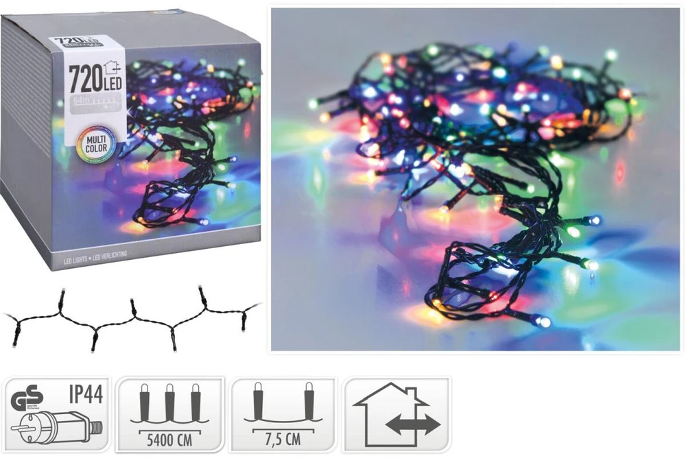 Mondex Led girlianda Christmas lights 720 LEDs, 54m, daugiaspalvė