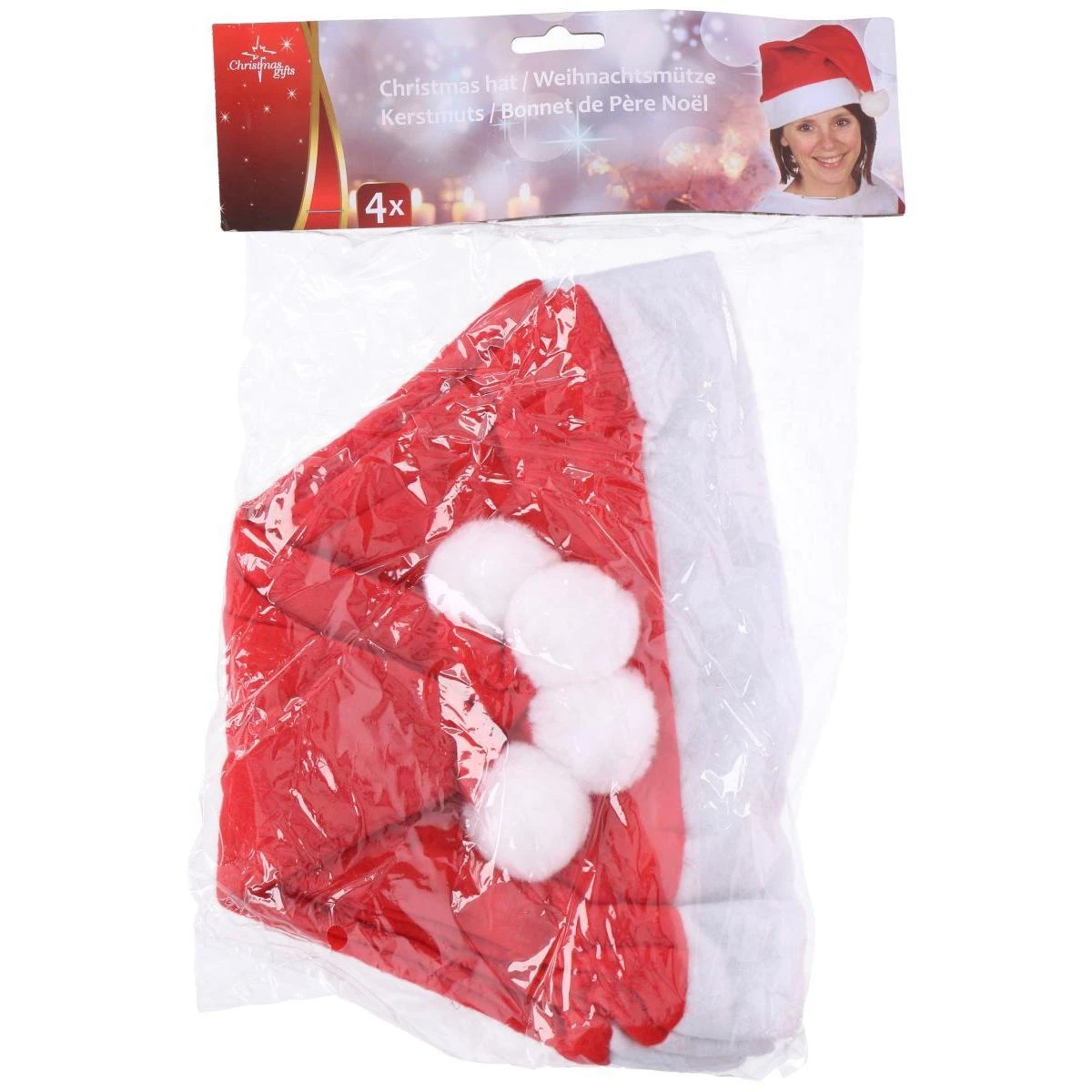Christmas Gifts kalėdinės kepurės - 4 vnt. rinkinys