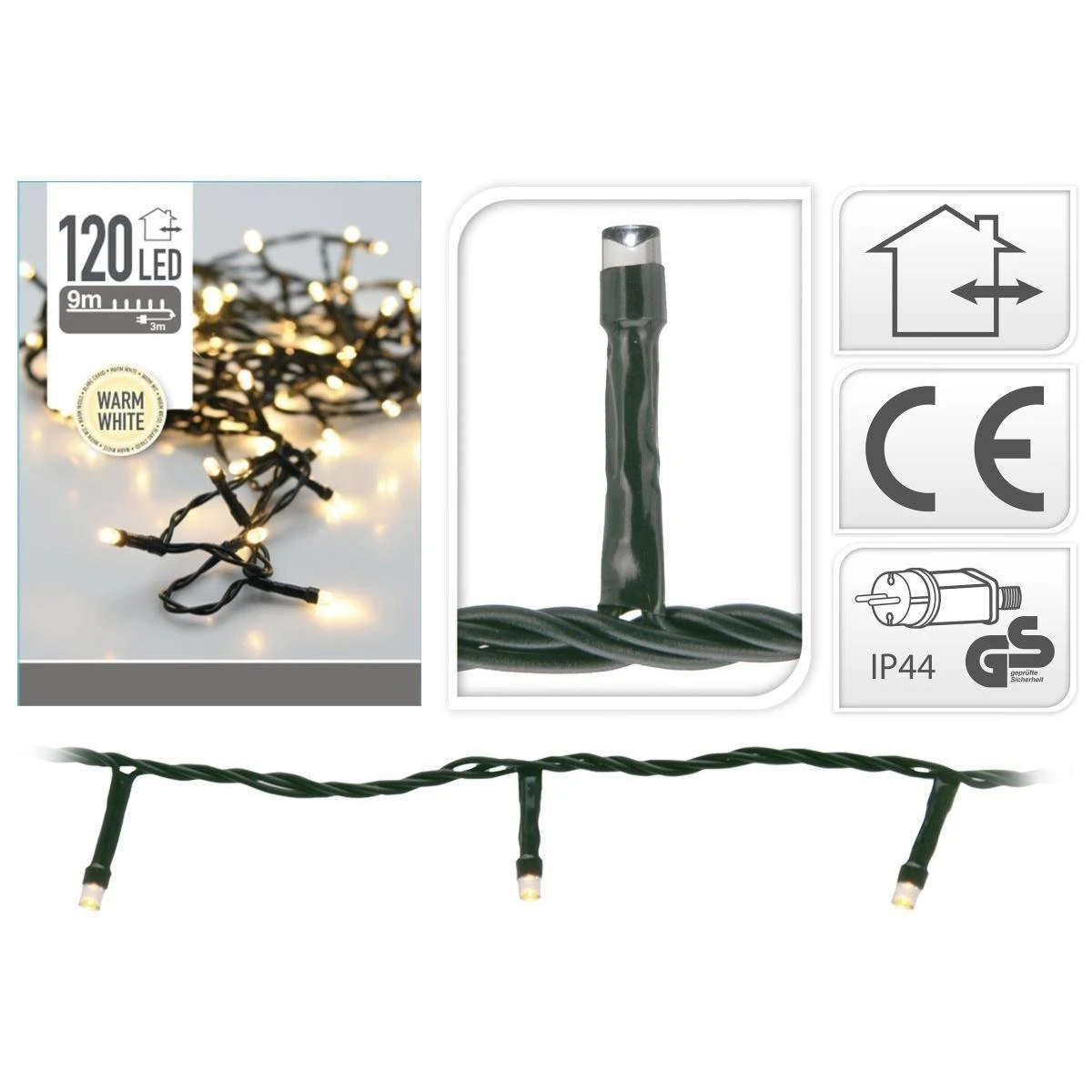 Christmas Gifts Kalėdinės LED lemputės 120 šiltai baltų