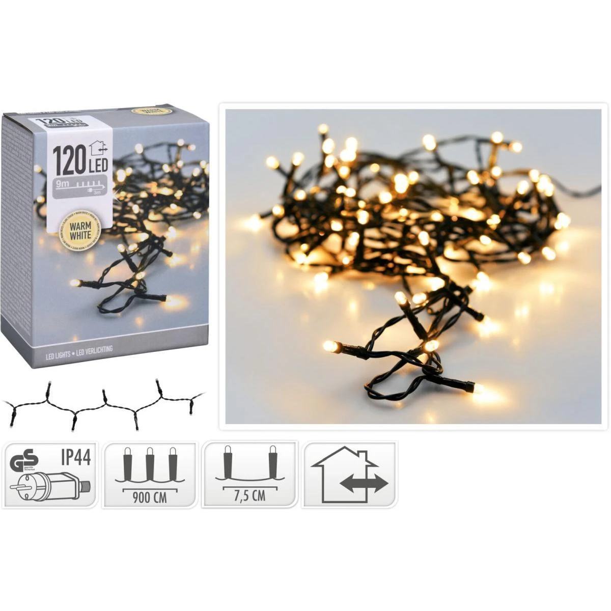Christmas Gifts Kalėdinės LED lemputės 120 šiltai baltų