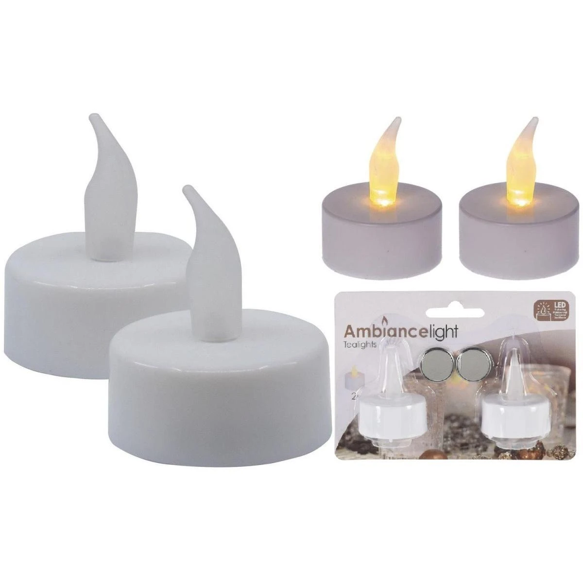 Ambiance Light LED arbatinės žvakutės 2vnt(4xh5cm)