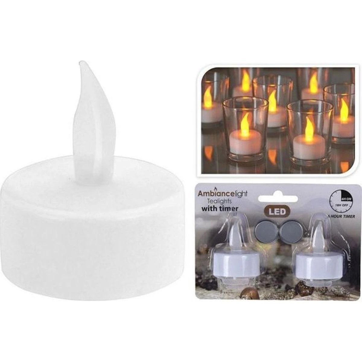 Ambiance Light LED arbatinės žvakutės 2vnt(4xh5cm)