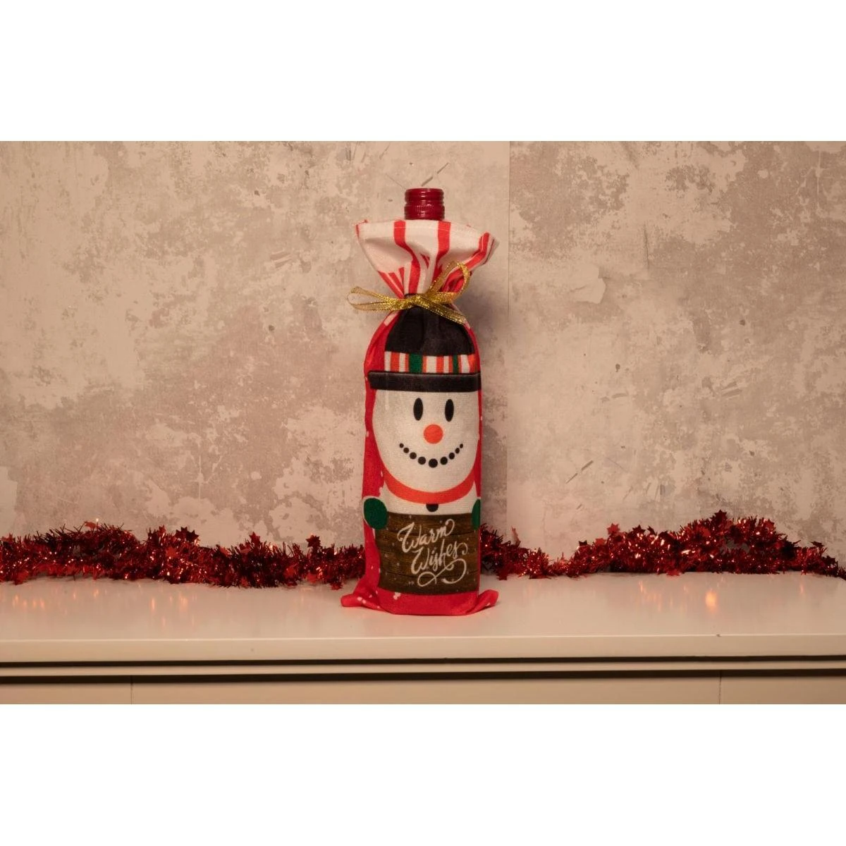 Christmas Gifts Kalėdinis maišelis buteliui su seneliu