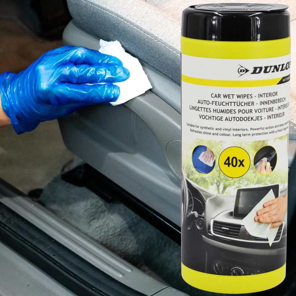 Dunlop - drėgnos servetėlės automobilio salono priežiūrai (40 vnt.)