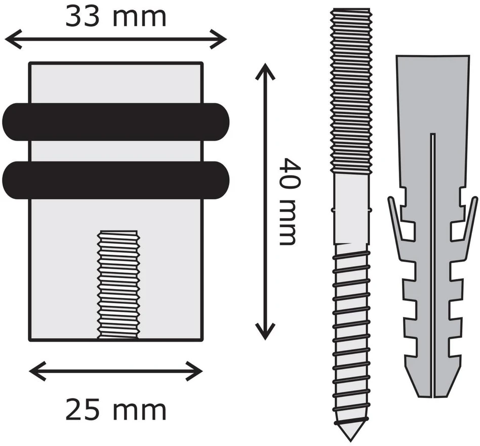 Decastyl Durų atmušėjas 25/40 mm nerūdijantis plienas satininis KOWALSKI