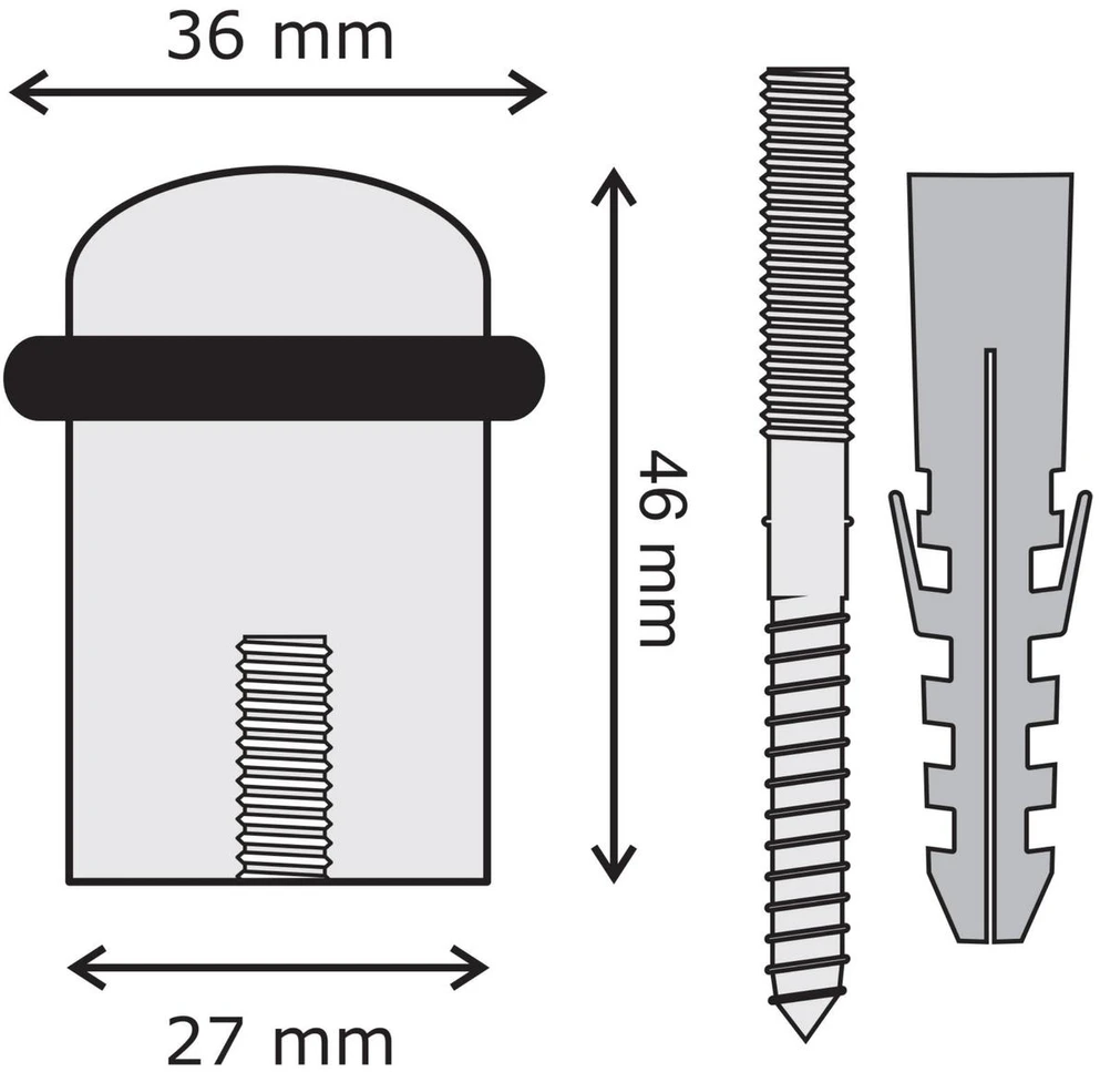 Decastyl Durų atmušėjas 27/46 mm nerūdijantis plienas satinas KOWALSKI