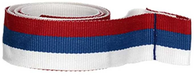 Detal Kaspinas 20 mm - balta-mėlyna-raudona