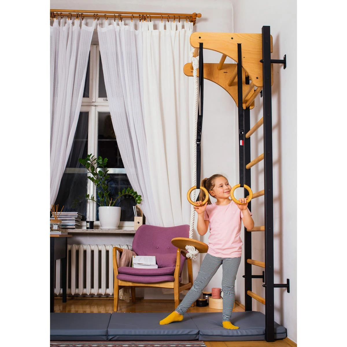 Sporto kompleksas vaikams (gimnastikos sienelė) BenchK 212B 230x67cm