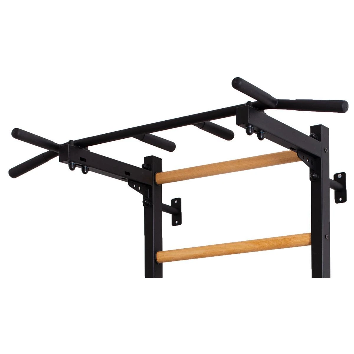 Medinė-metalinė gimnastikos sienelė su metaliniu skersiniu BenchK 311B