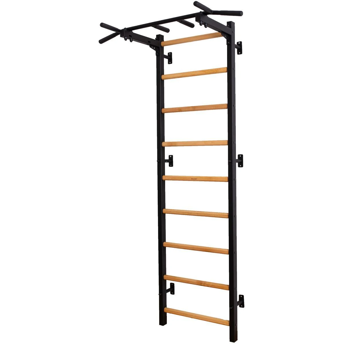 Medinė-metalinė gimnastikos sienelė su metaliniu skersiniu BenchK 311B