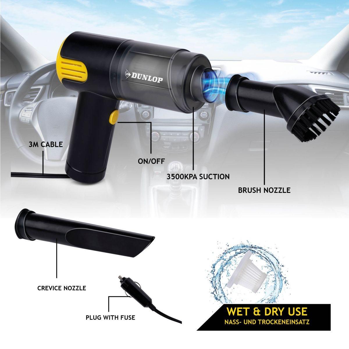 RANKINIS AUTOMOBILINIS DULKIŲ SIURBLYS 12V DUNLOP 474496