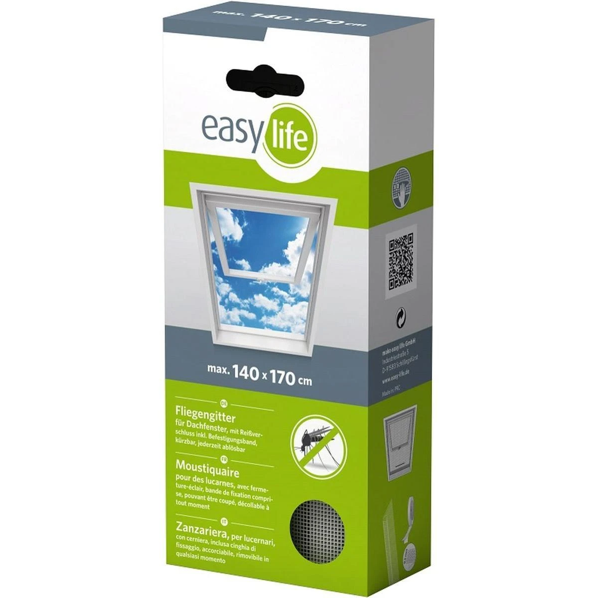 Easy Life Mako TINKLELIS NUO UODŲ STOGO LANGUI 140X170 Baltas POLIESTERIS+LIPNI JUOSTELĖ 9000519