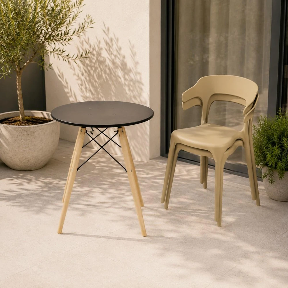 ProGarden SMĖLIO SPALVOS PLASTIKINĖ SODO KĖDĖ