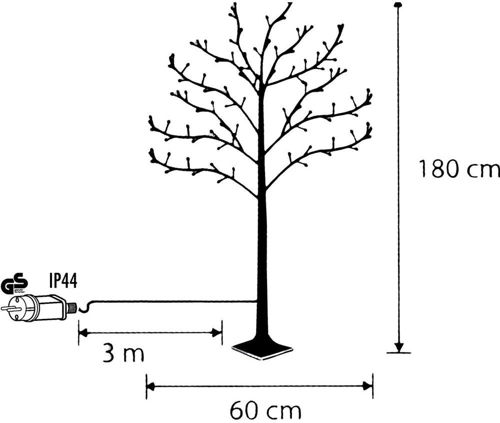 Dekoracja świąteczna Edelman Drzewko dekoracyjne 240LED 180CM Baltas