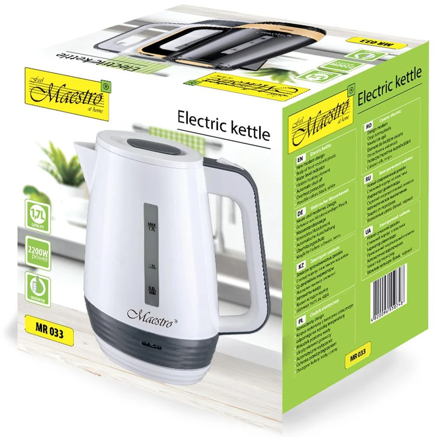 Feel-Maestro MR033 juodas electric virdulys 1.7 L 2200 W