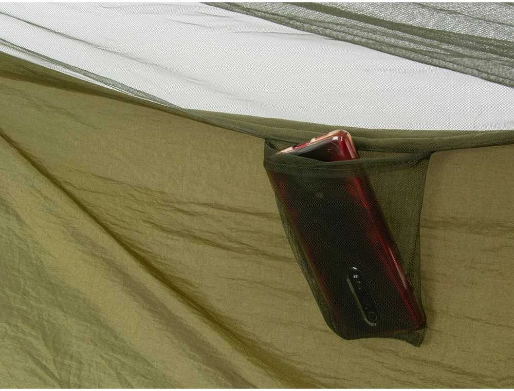 Enero Camp Dvivietis mėlynas turistinis hamakas su tinkleliu