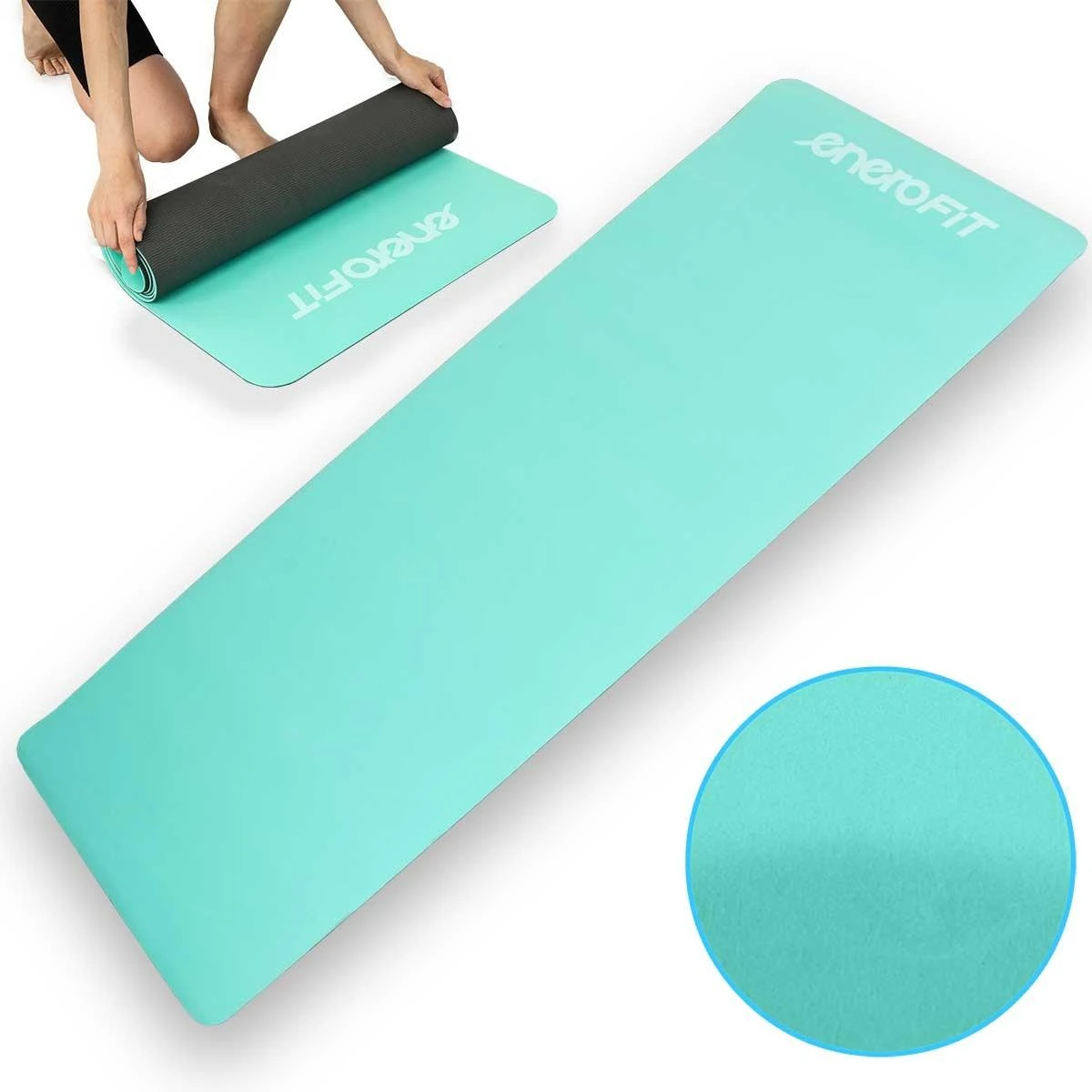 Kilimėlis sportui ir jogai Enero Fit, 183x61, mėlynas/juodas