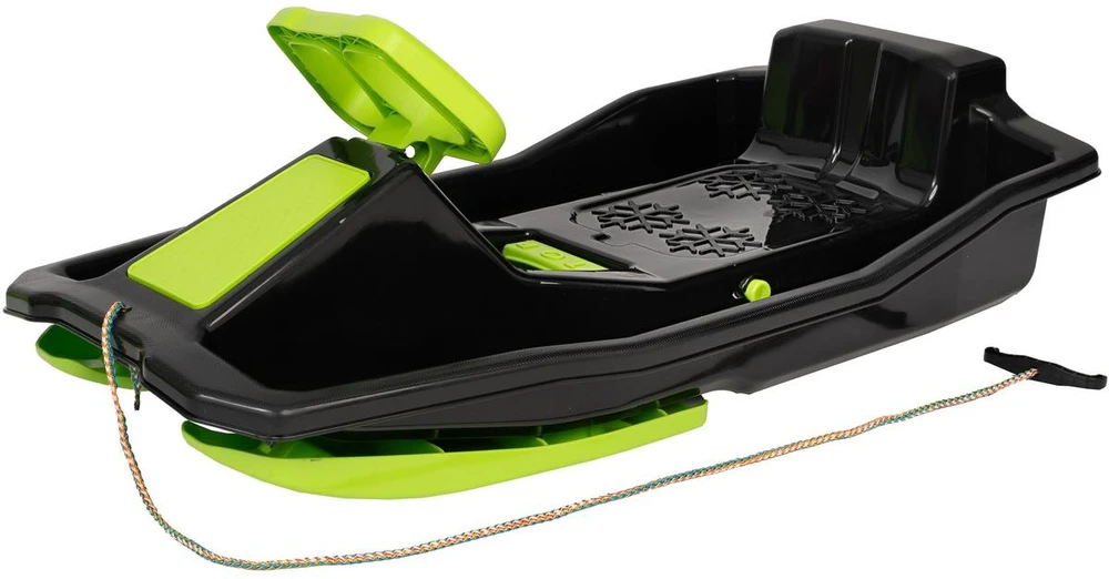 Enero Plastikinės rogės su stabdžiu ir vairavimo mechanizmu MIKOŁAJ 97x53x25 cm juodos
