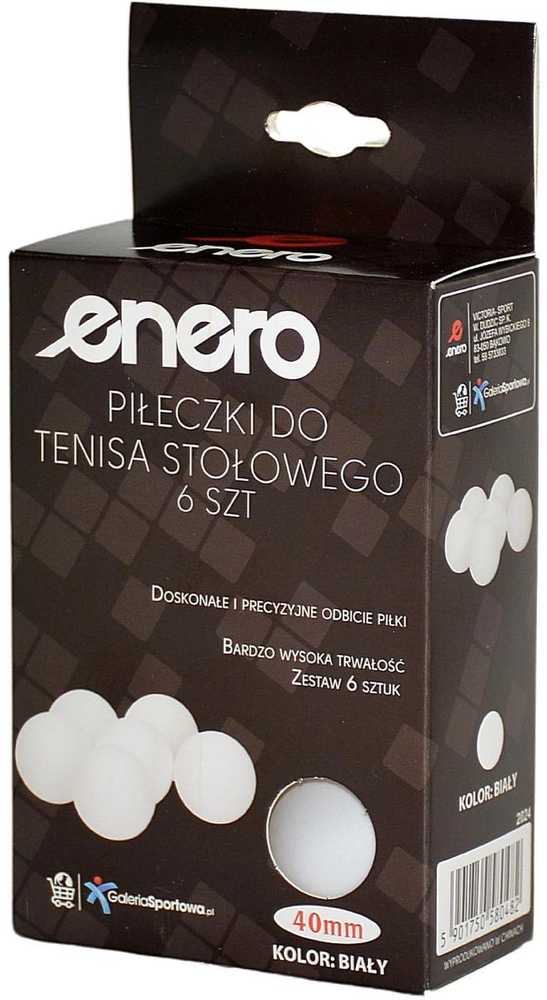 Stalo teniso kamuoliukai Enero, 6vnt., balti