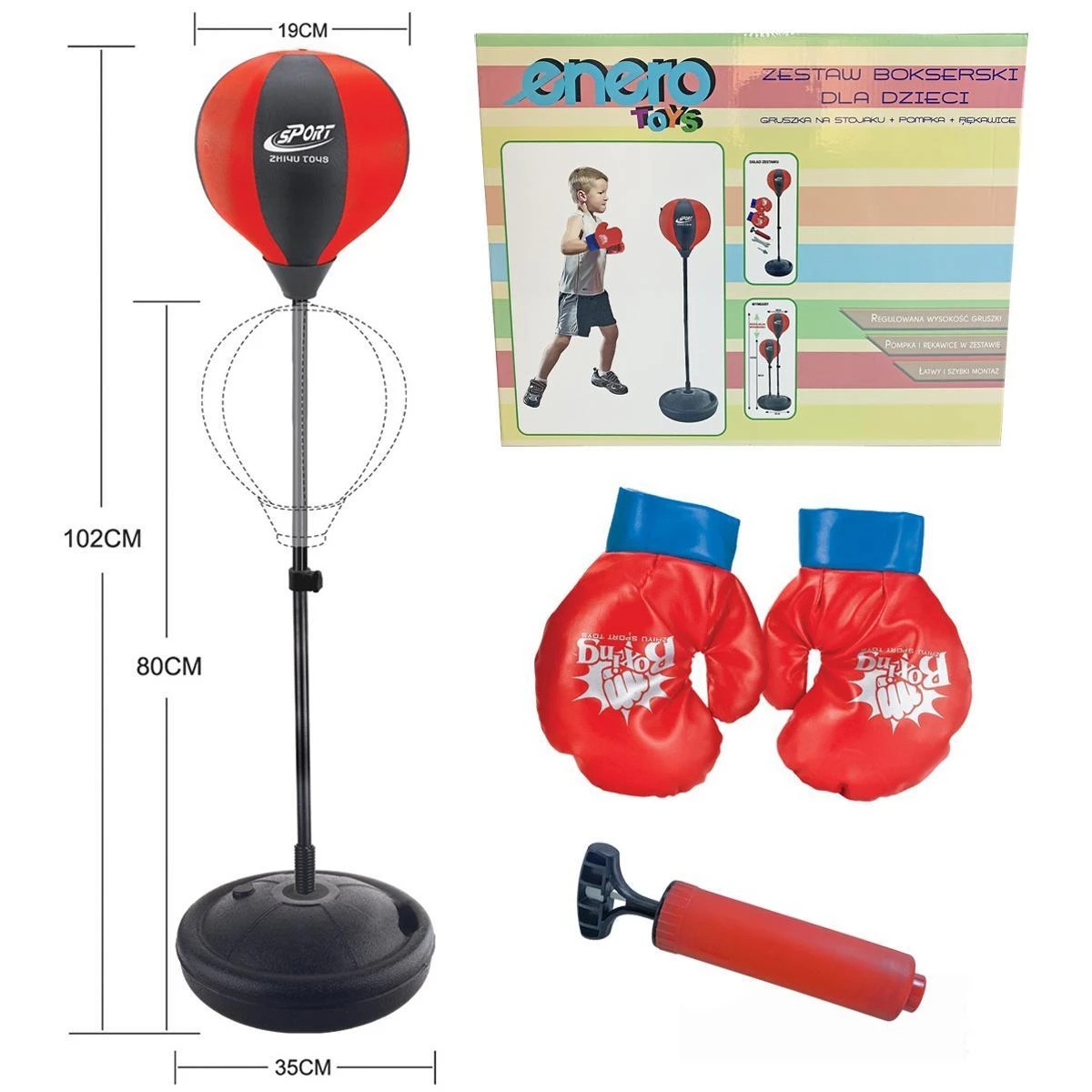 Enero Toys Reguliuojamas vaikiškas bokso rinkinys Enero