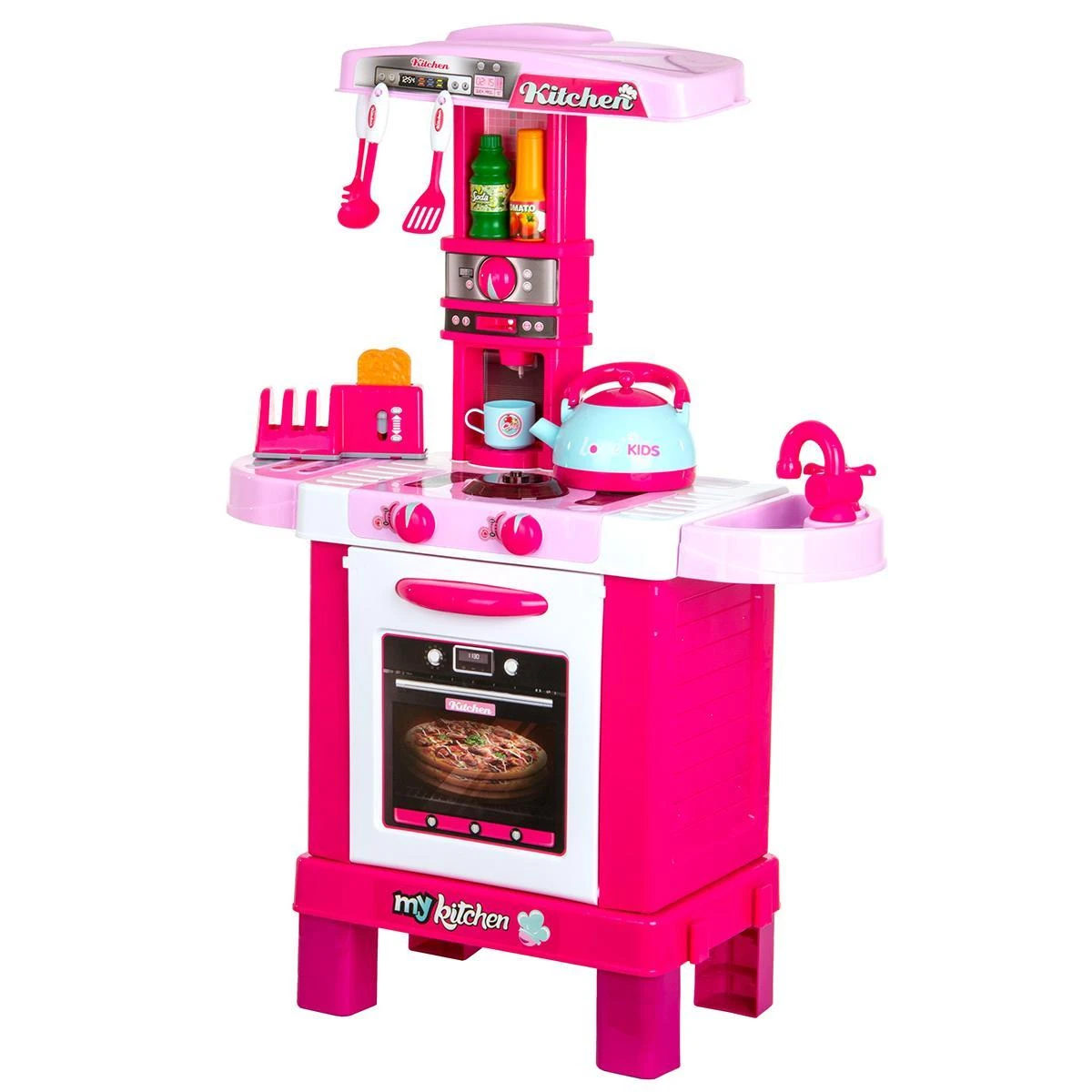 Enero Toys Vaikų virtuvė su 32 elementais rožinė