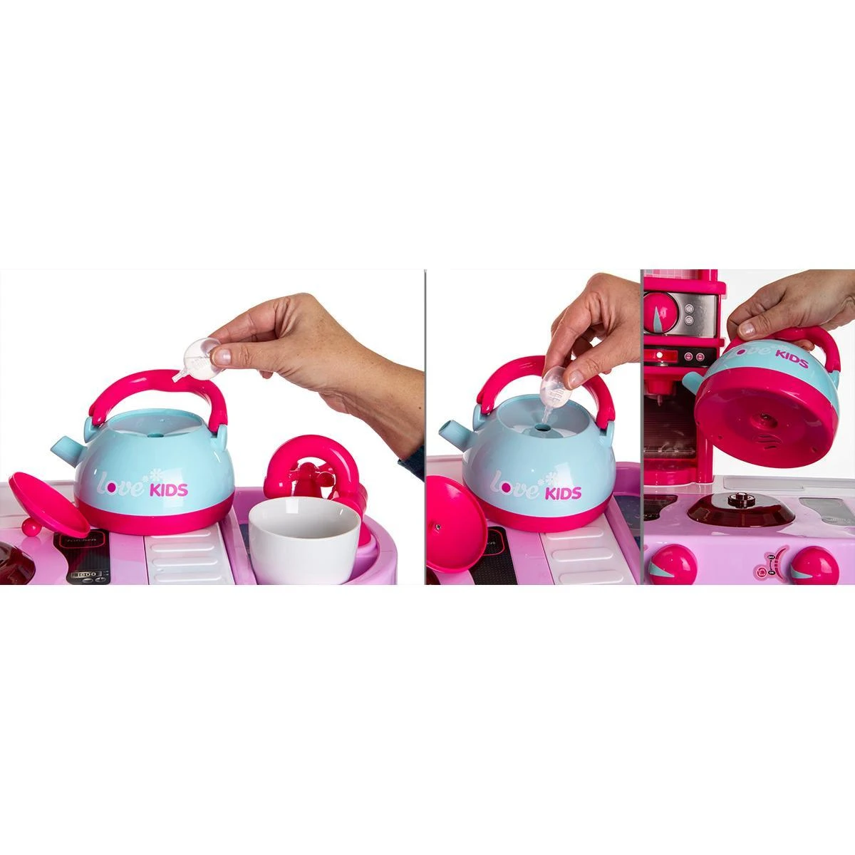 Enero Toys Vaikų virtuvė su 32 elementais rožinė