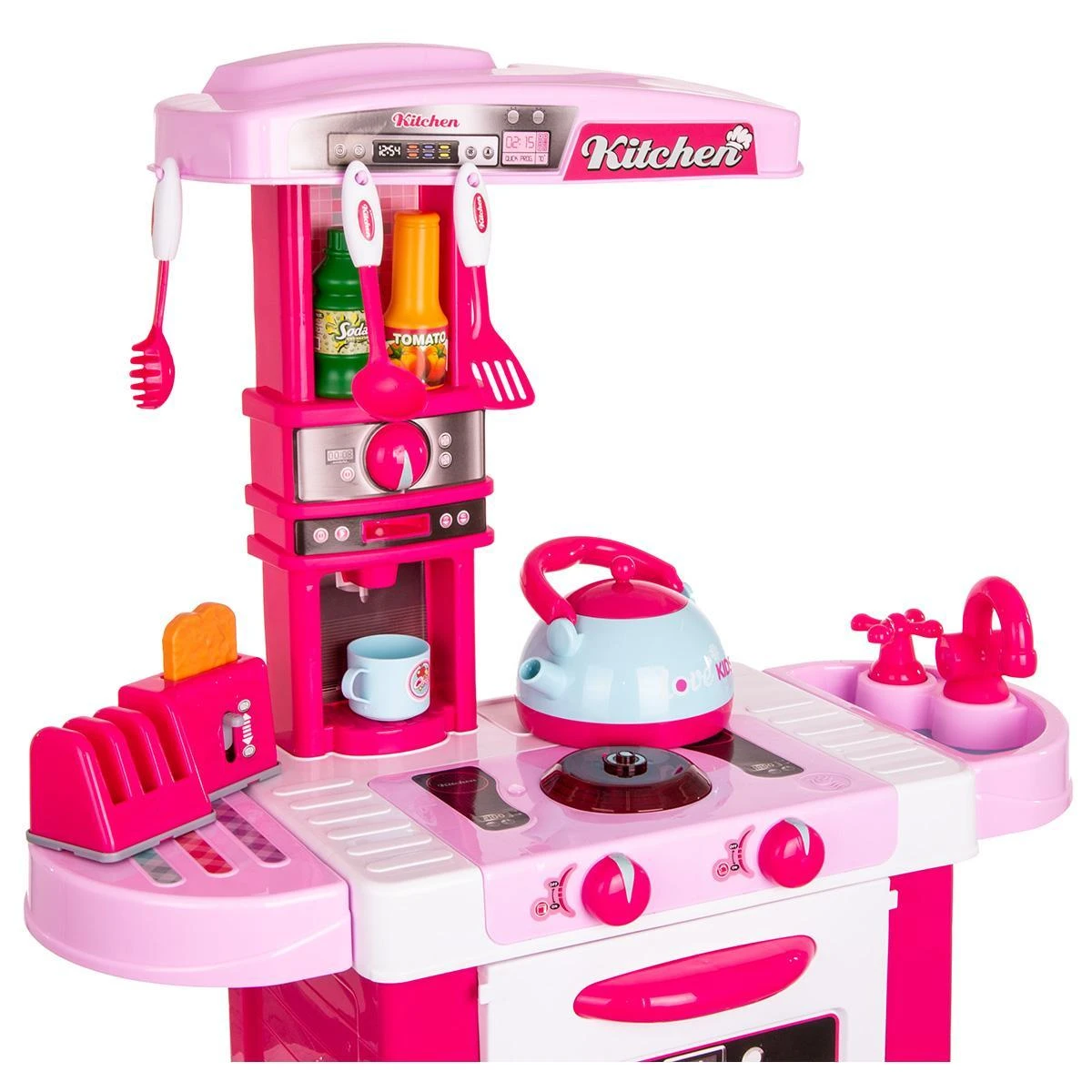 Enero Toys Vaikų virtuvė su 32 elementais rožinė