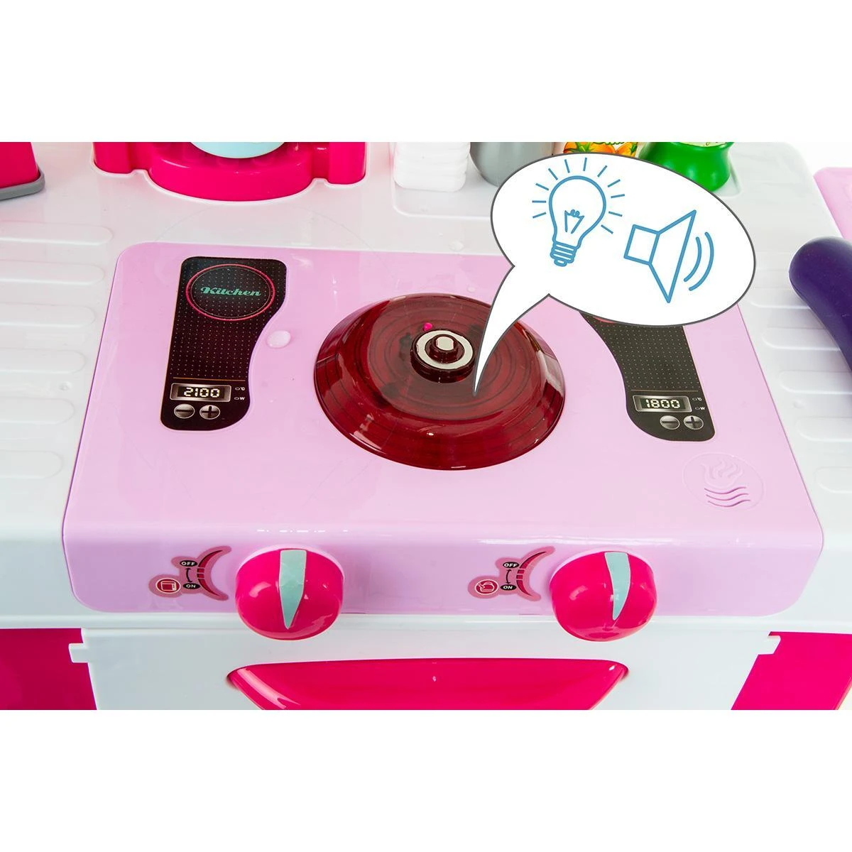Enero Toys Vaikų virtuvė su 32 elementais rožinė