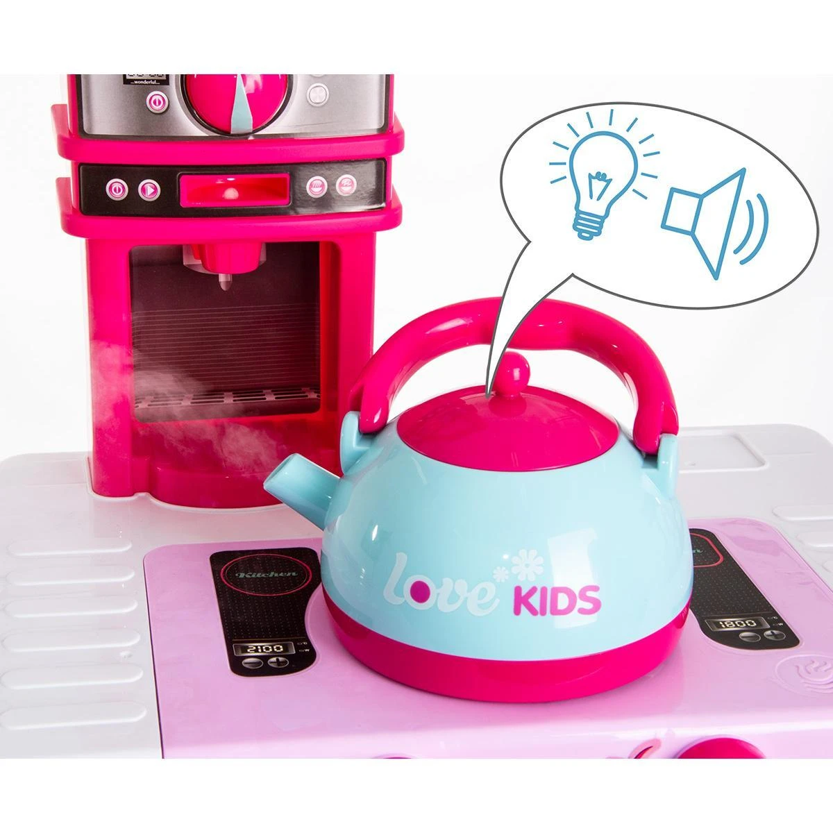 Enero Toys Vaikų virtuvė su 32 elementais rožinė