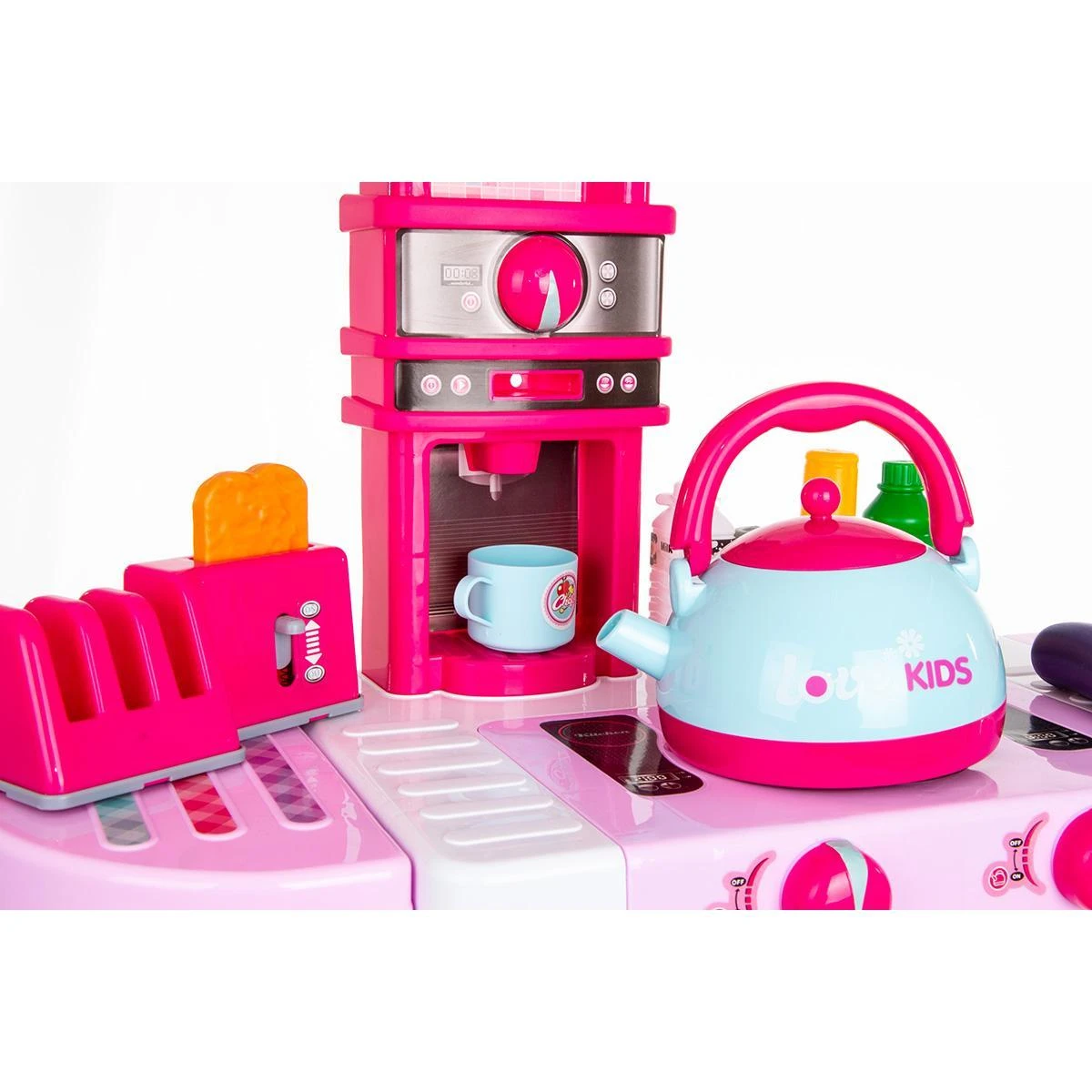 Enero Toys Vaikų virtuvė su 32 elementais rožinė