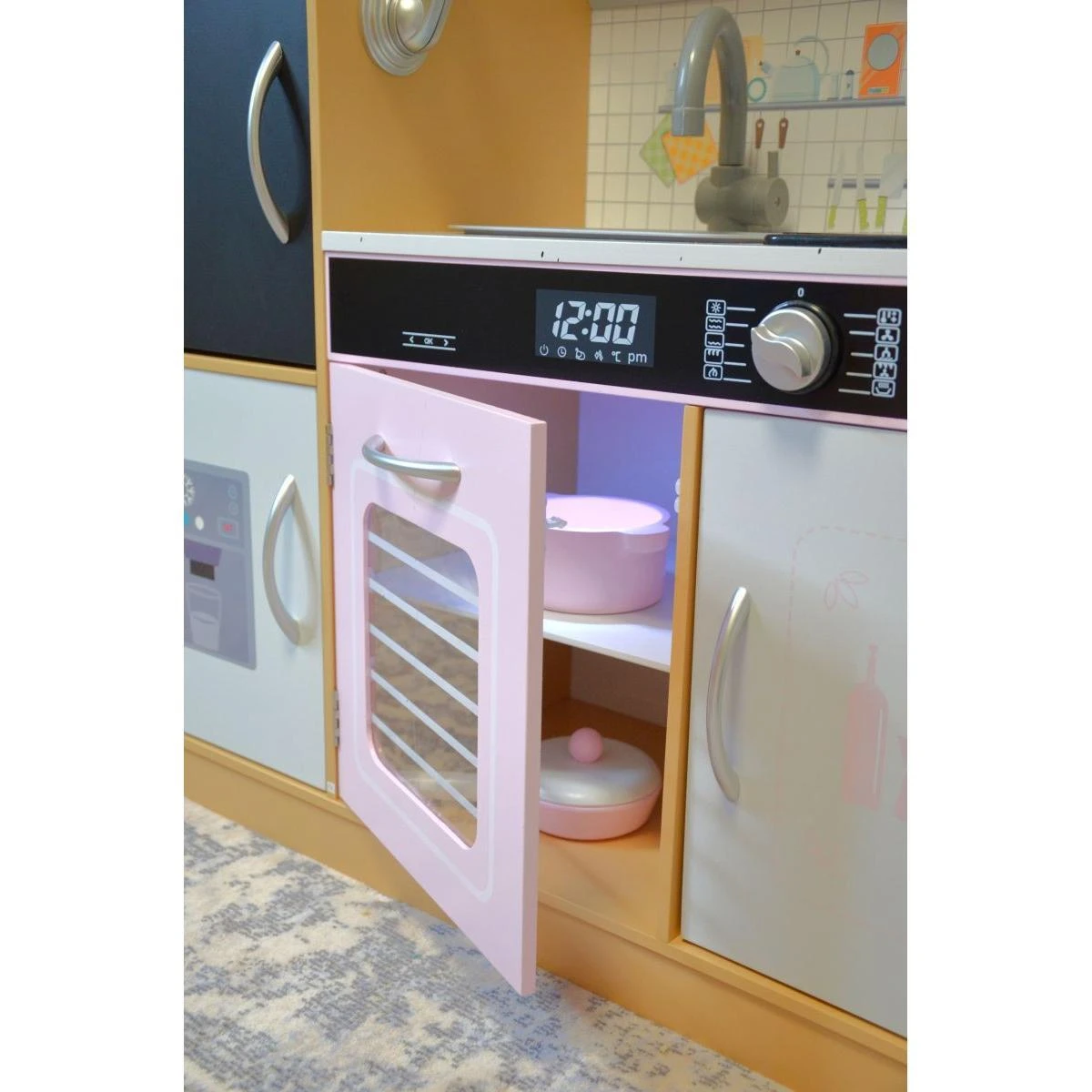 Enero Toys Medinė vaikų virtuvė su LED