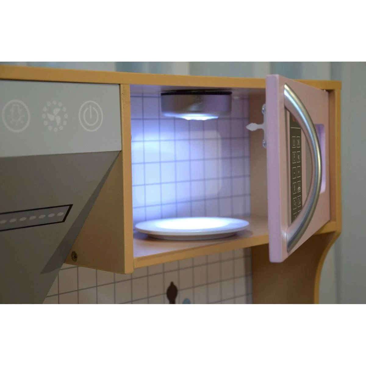 Enero Toys Medinė vaikų virtuvė su LED