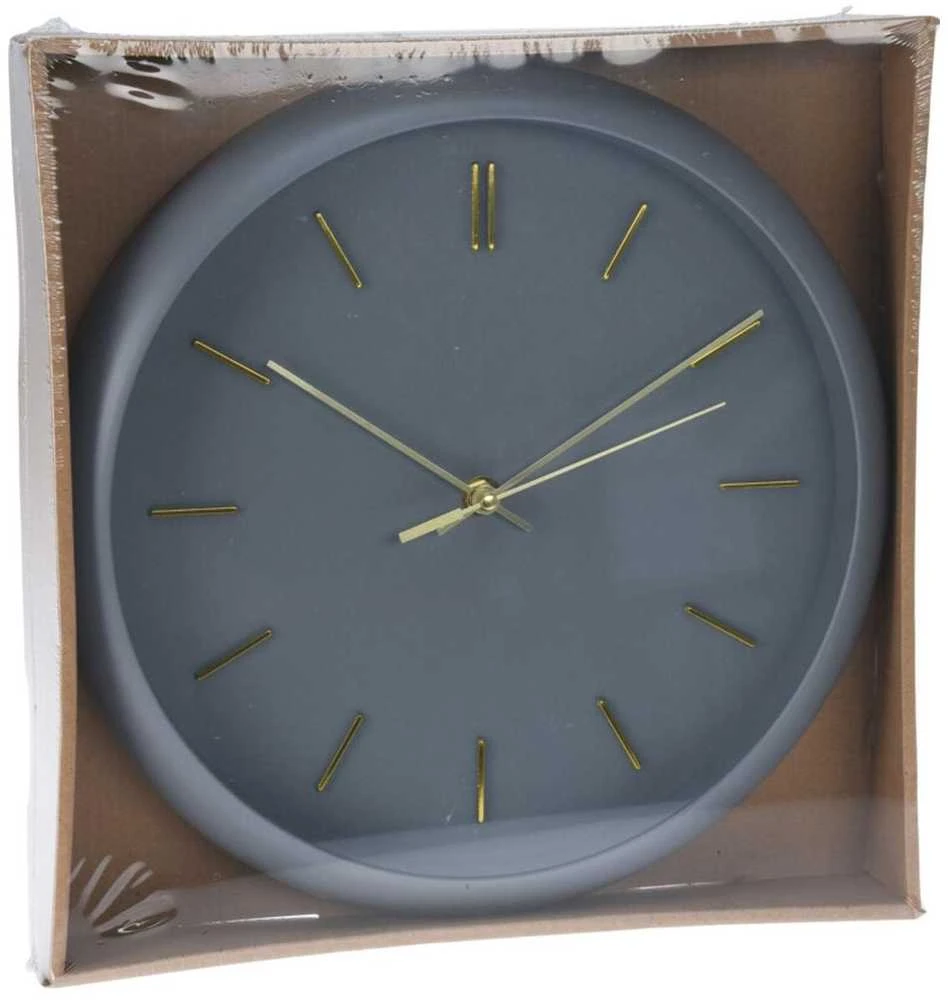 Excellent Houseware Sieninis laikrodis pilkas 30 cm